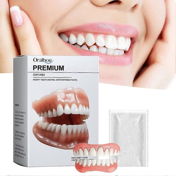 Soft-Dentures Relines Kit for Men Women Realistics Looking Comfort Teeth Replacement for Jobs Interview A