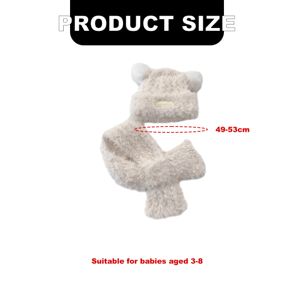 1 set of children's plush ear protection hat cute bear soft stic