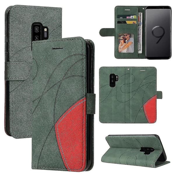Etui til Samsung Galaxy S9 Læderpung Bog Flip Folio Stand View Cover - Grøn A