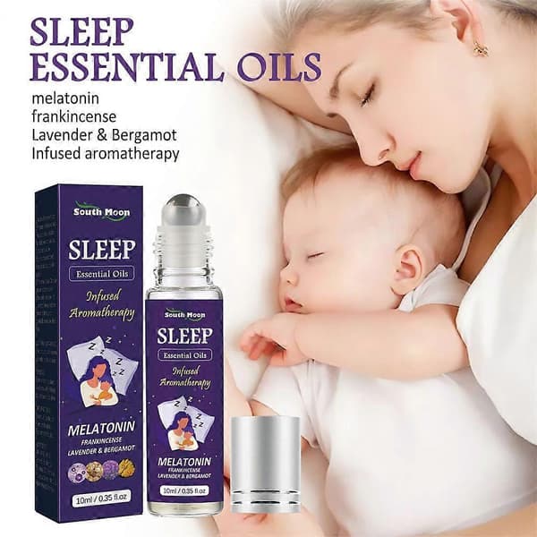 Søvn roll-on eterisk olje hjelper søvn lindre angst forbedre søvnløshet Hodepine Nevrasteni massasje sovner plante serum (1 stk)