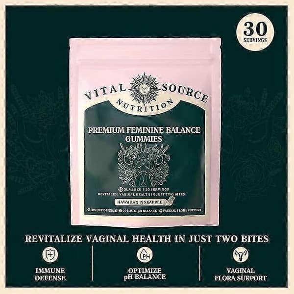 1-3X Feminine Balance Gummies 60 Count ravintogeelit ja pureskeltavat A