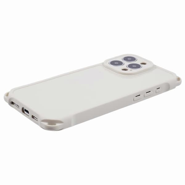 For iPhone 16 Pro Max Deksel Forsterket Hjørnebeskyttelse TPU Telefondeksel Hvit