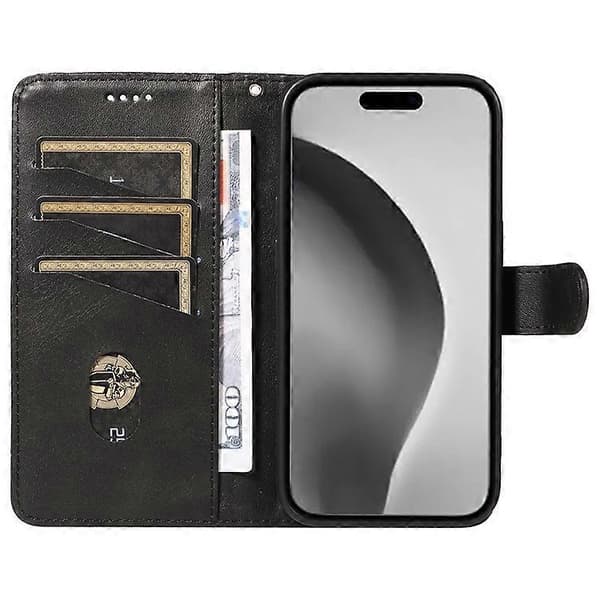 Kompatibel med iPhone 16 Pro Max Fodral Magnetlås Läder Telefonfodral A