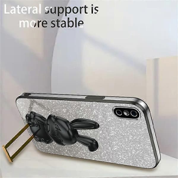 Kompatibel med iPhone XS Max utfällbart stöd telefonfodral fallskydd kaninfodral A