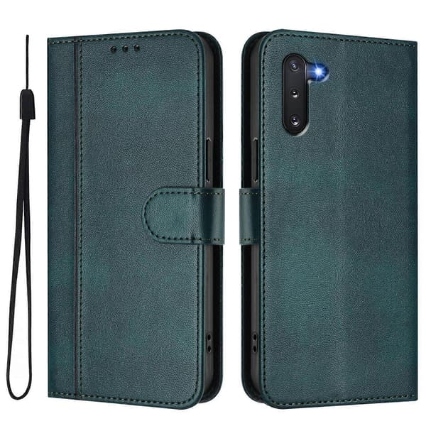Linjeskarvspänne Retro Läderfodral för telefon (för Samsung Galaxy Note10)