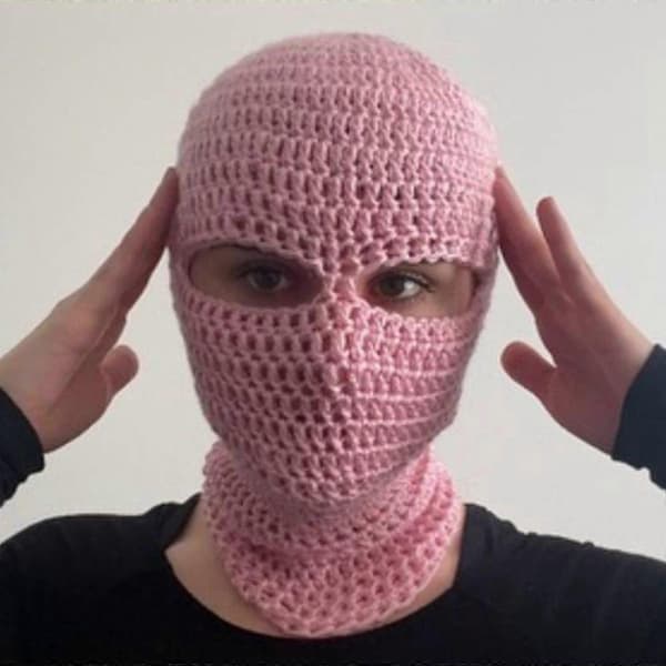 Rolig rånarbalaklava Herrdräkt Mössor Halloweenpresent Pullovermössa Mjuk mössa Halloweenpresent Varm Mjuk Balaklavamössa Rosa A