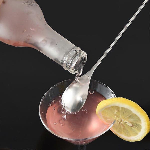 Rostfritt stål Rörsked Bar Spiralmönster Drinkshaker Muddler Omrörare Dubbel