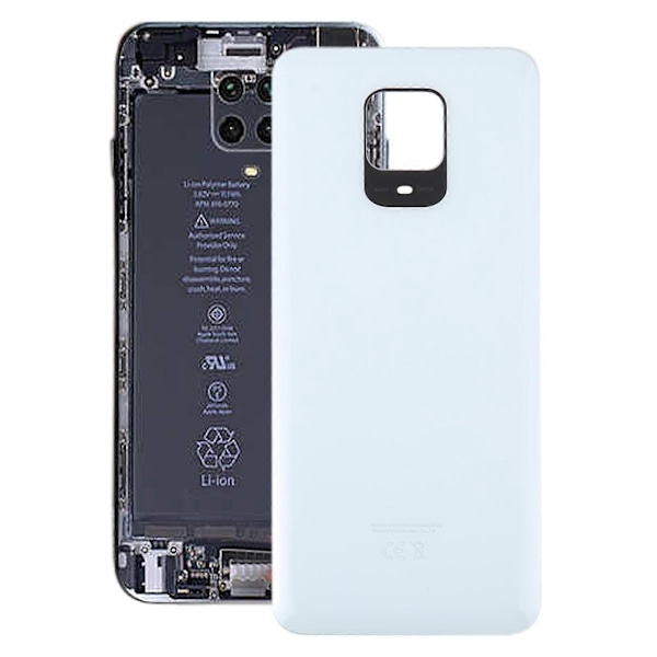 För Xiaomi Redmi Note 9S OEM Glas Batteribakstycke Vit