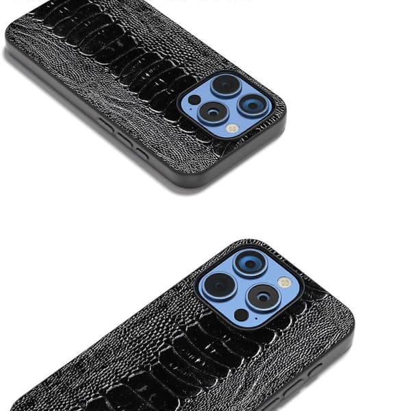 ABEEL Til iPhone 16 Pro Max Cover Krokodille Tekstur Ægte Koskind+TPU+PC Telefoncover