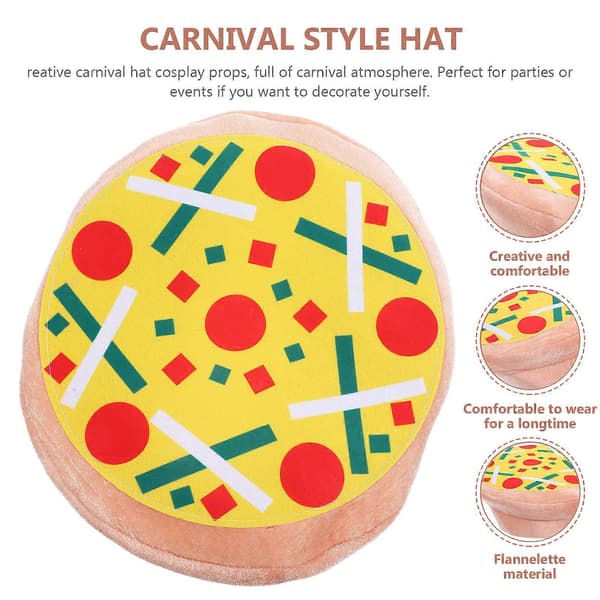 Sjov Pizza Hat Halloween Kostume Tilbehør til Dekoration A