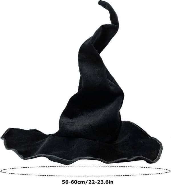 Halloween Häxhatt, Häxhatt med Böjd Topp, Häxhatt för Halloweenkostym A