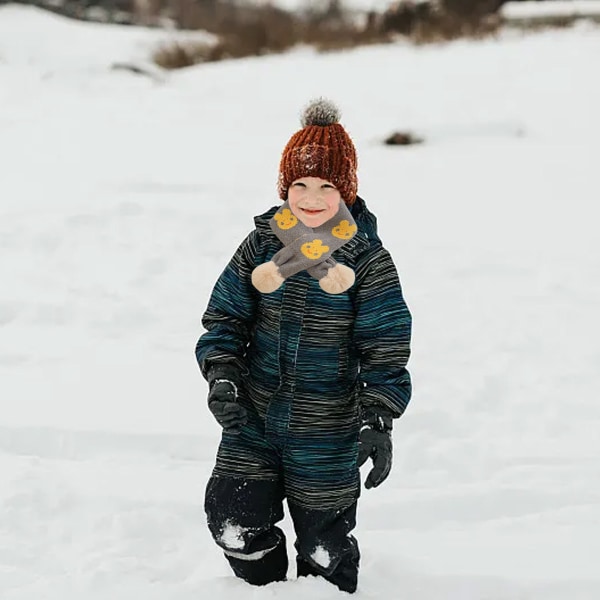 Lasten huivi Pehmeä lämmin neulottu kaulanlämmitin talvi klassinen huivi B:lle