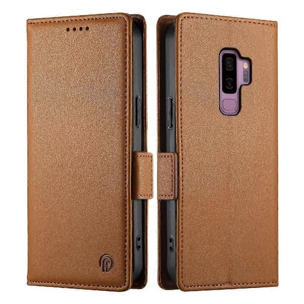 Flip-etui til Samsung Galaxy S9 Plus Flip-kortpladser Pung Daglig brug Forretningsbrun
