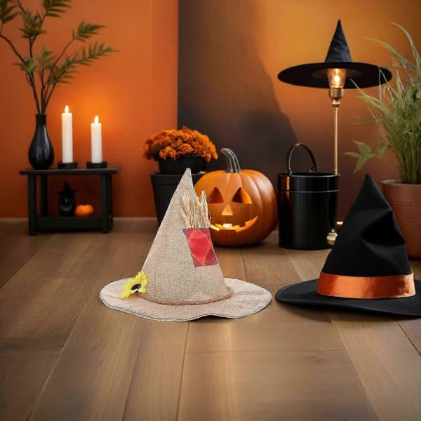 Halloween Kostyme Hodeplagg 2 Stk Solsikke Fugleskremsel Heksehatt A