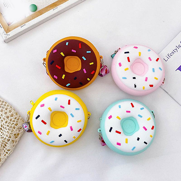 Børnemøntposer Donuts Silikone Søde Børn Messenger Tasker til Små Drenge og Piger Nye A