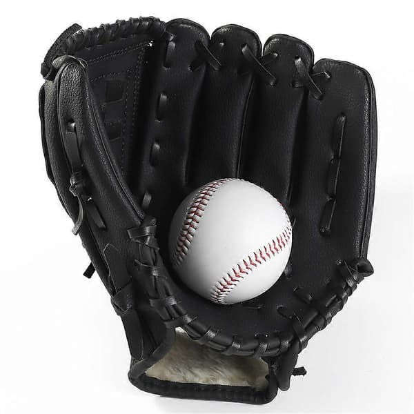 Baseballhandske i rent læder til voksne og børn, fortykket polstring til baseballtræning