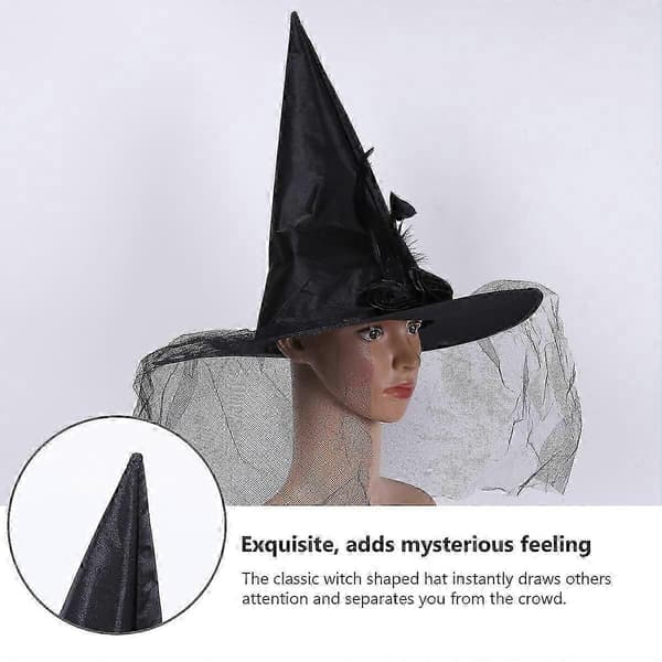 1 stk. Halloween nyhed heksegazehatte til festlige rekvisitter A