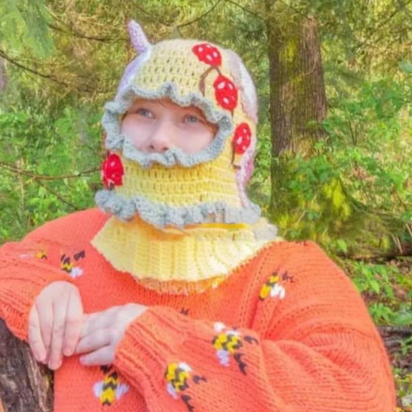 Halloween Balaclava Strikket Lue Halsvarmer Røver Hodeplagg Fest Ferie Vinter Varm Lue Helhode A