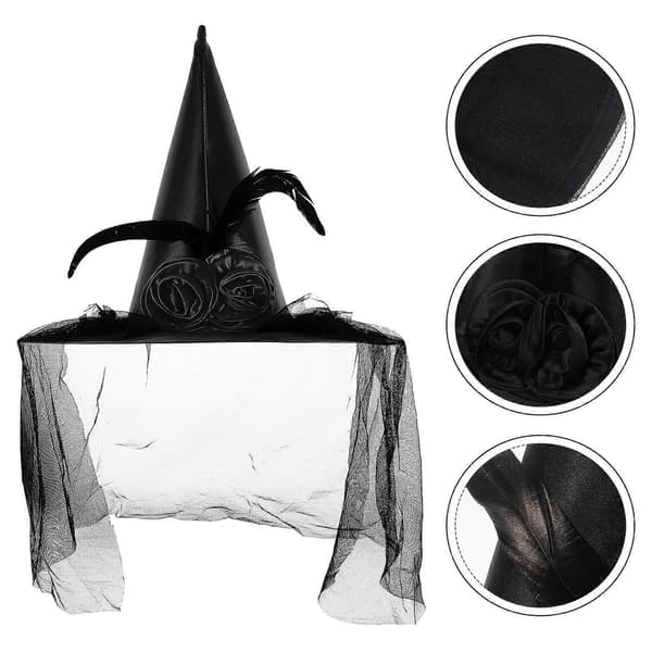 Halloween-noitahattu sideharsorekvisiitta juhlakoristeluun A