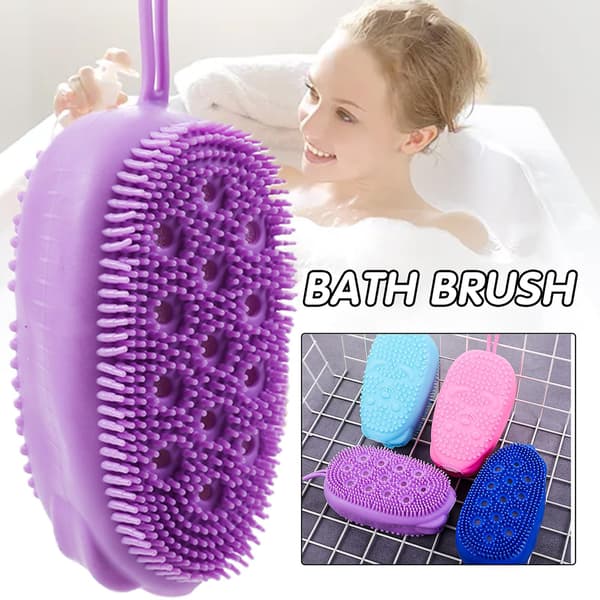Silikon Svamp Ryggskrubb Mjuk Exfolierande Tillbehör med Svampfoder A