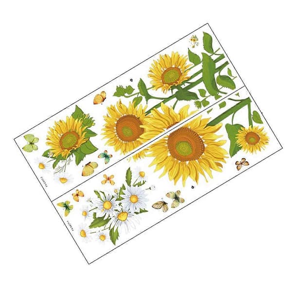 Gul solsikke veggdekor for DIY-dekorasjon 1 sett PVC-materiale A