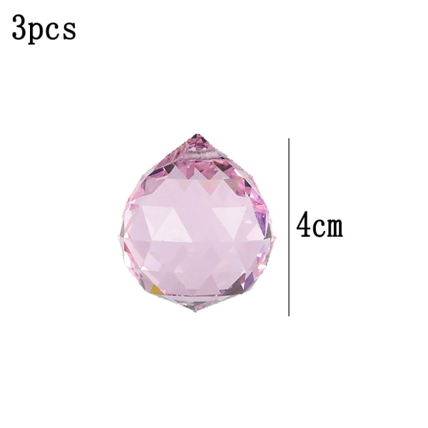 40mm Vintage Crystal Feng Shui -pallo, 3 kappaletta