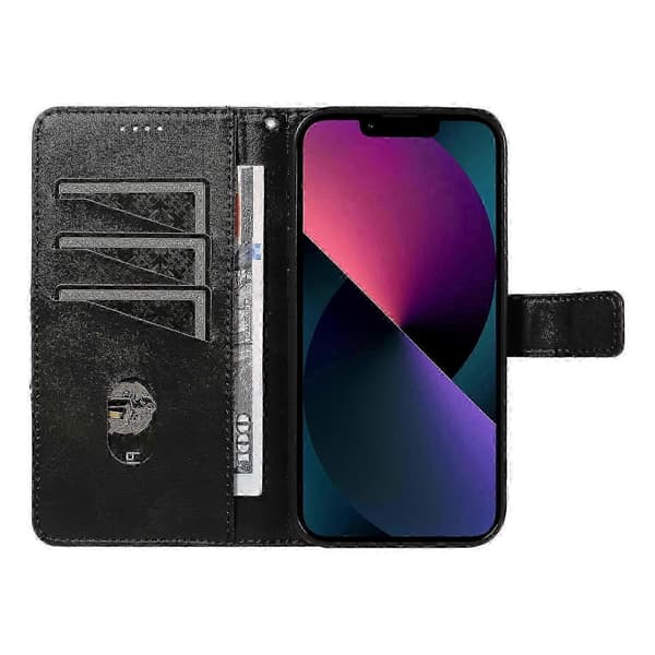 Til iPhone 14 Etui Pung Geometrisk PU Læder Telefoncover Kalvetekstur m A