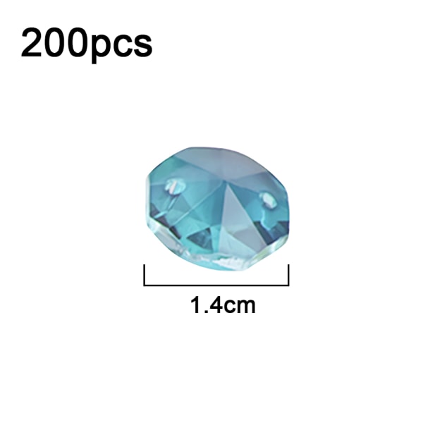 14 mm 200 kpl kristallikokkagon helmiä, 2-reikäinen tee-se-itse häät ja koti