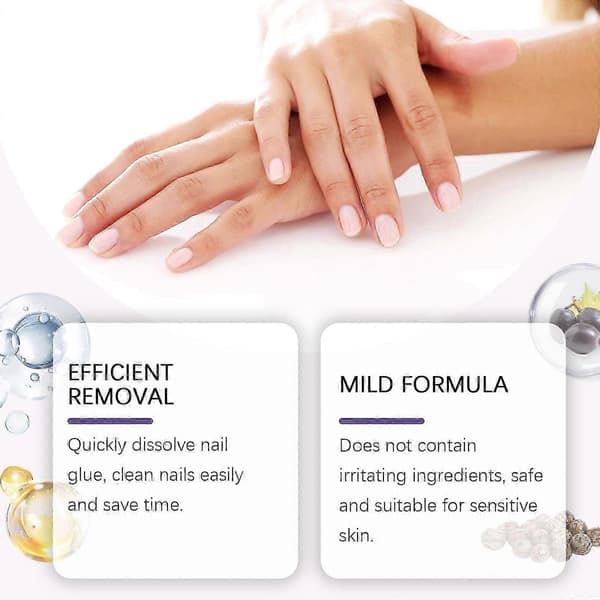 Neglelimfjerner Spray til Press-on Negle, Hurtig Fjernelse, 60 ml Gel Neglelimsfjerner, Hurtig Sprayfjerner til Tipper A