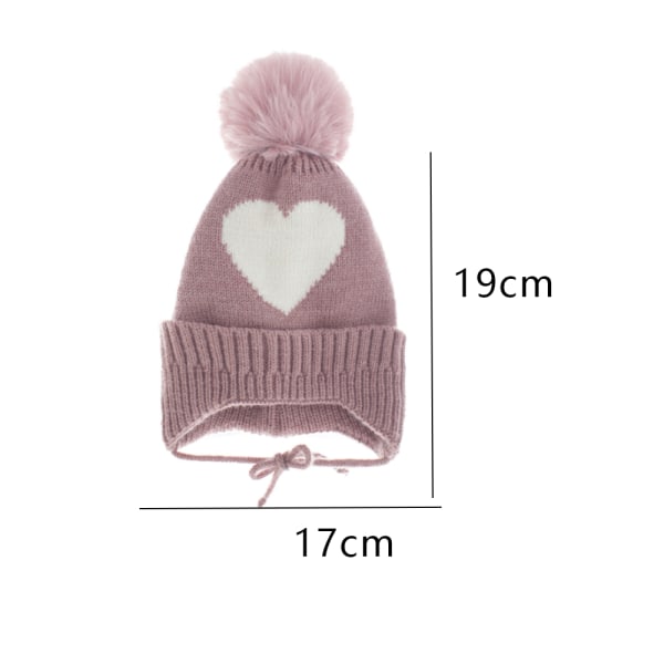 Love knit baby hair ball cap, ear protection and velvet warm chi