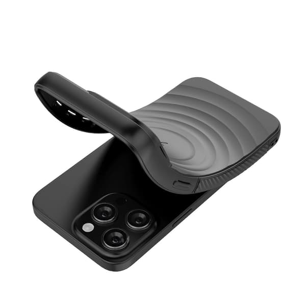 Til iPhone 16 Pro Max-deksel PC-stativ med bølget tekstur TPU-telefondeksel kompatibel med MagSafe A