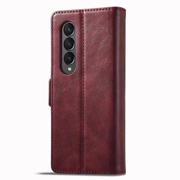 För Samsung Galaxy Z Fold4 5G LC.IMEEKE RFID Stöldskydd Läder Telefonfodral Röd