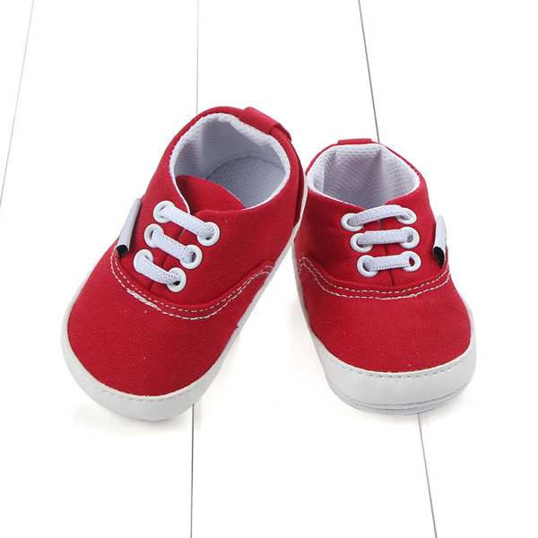 Baby Pojkar Flickor Canvas Sneaker Toddler Slip On Antisladd Nyfödda First Walkers Godisskor i 0-18 månader
