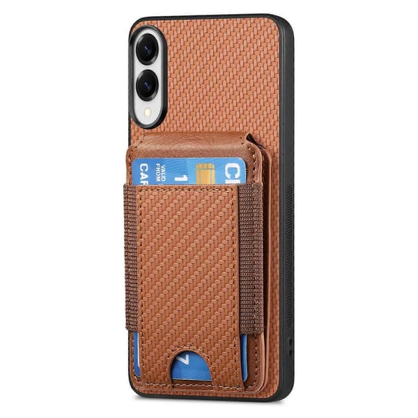 Vertikalt flip-plånboksfodral i kolfiber för Samsung Galaxy S25 Edge 5G