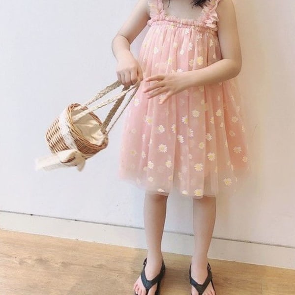 Ärmlös Princess Infant Tulle Sundress, Mesh sling kjol