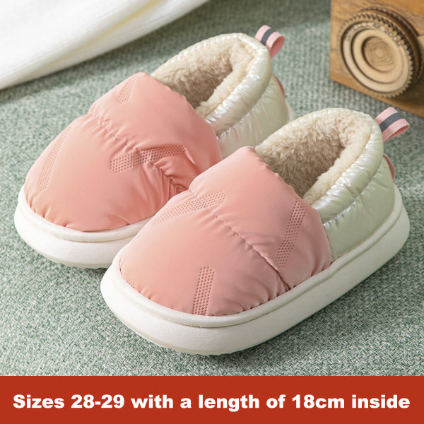 Girls Cute Slippers, Kids Plush Warm Winter House Shoes,