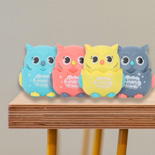 Tryk Sliding Owl Legetøj Push and Go Friction Powered Mobile Owl