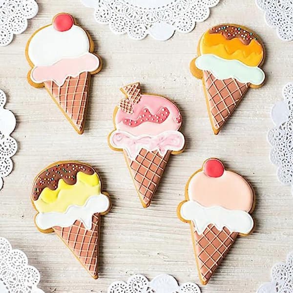 Sommer is serie rustfrit stål kiksform is ispind modellering kageform cookie dampet brød skæreform A