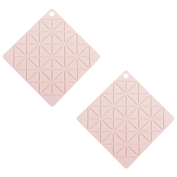 Geometriska grå silikongrytlappar, runda underlägg, Hot Pads, 2