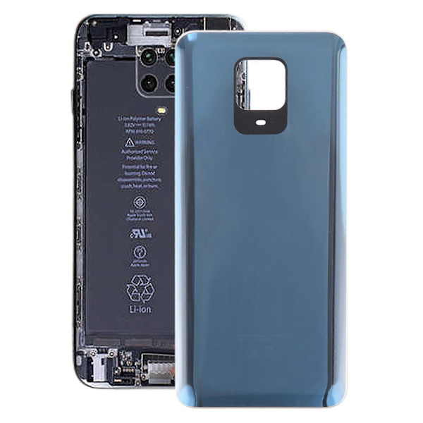 Til Xiaomi Redmi Note 9S OEM Glas Batteri Bagcover Grå