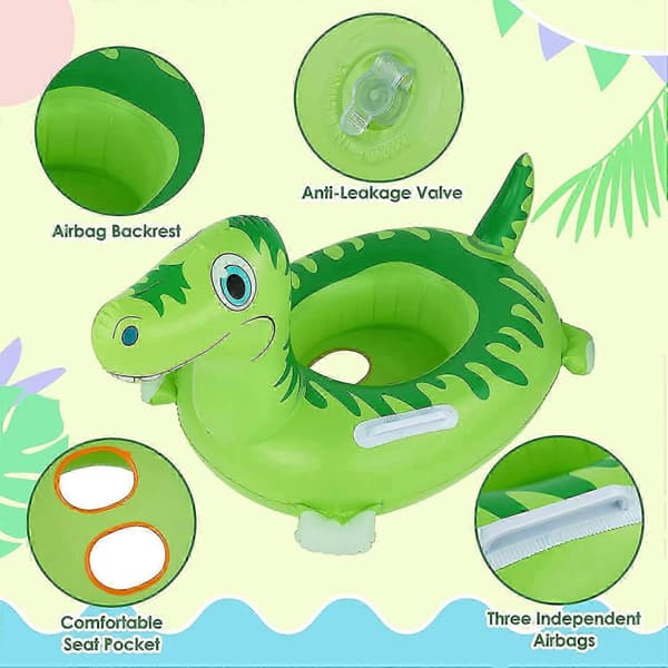 Pooloppustelige til børn, dinosaurgummidyr til swimmingpoolen A