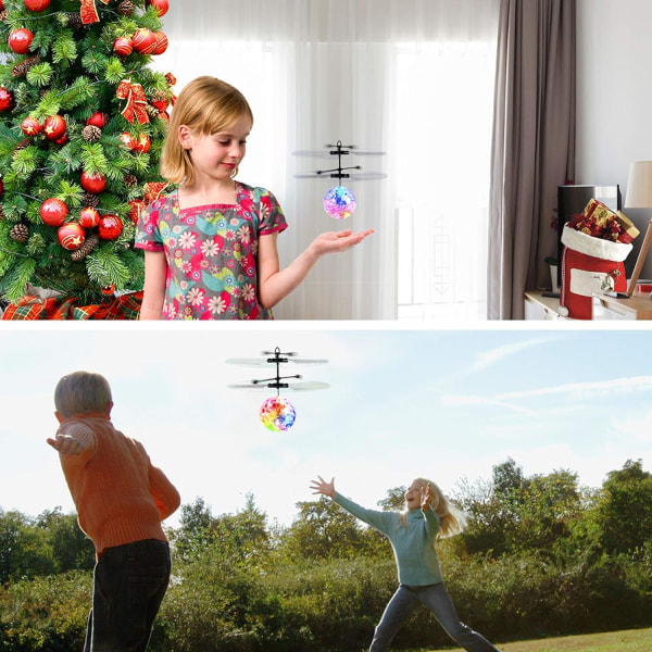 Flyvende boldlegetøj, RC-legetøj til børn Drenge Piger Gaver Genopladelig Light Up Ball Drone Infrarød induktionshelikopter med fjernbetjening til indendørs