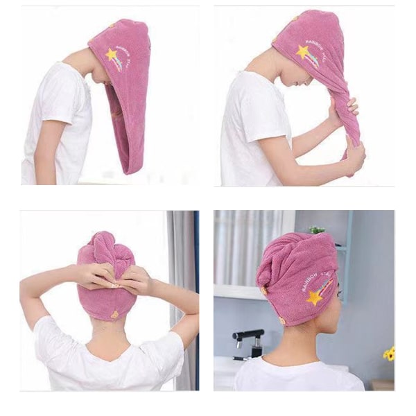 Hårhanddukspaket med 3, superabsorberande, snabbtorkande vått hår,