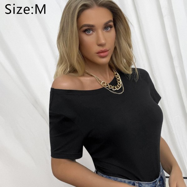 Selkäaukko lyhythihainen crop top -venekaulus yksivärinen T-paita