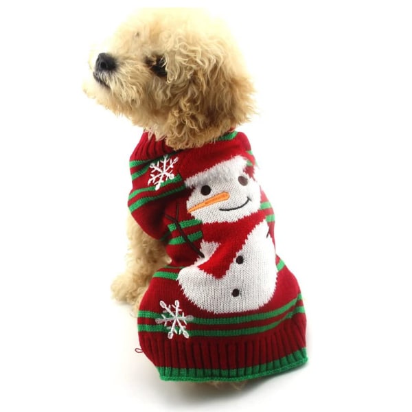 Jul husdjursdräkt Randig snögubbe nyår hundtröja Hund