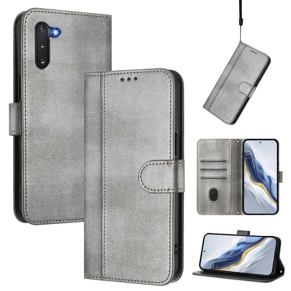 Line Splicing Buckle Retro læder telefoncover (til Samsung Galaxy Note10)