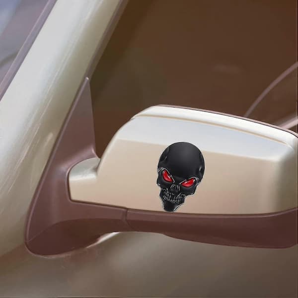 3D metallinen musta pääkallotarra autologomerkki