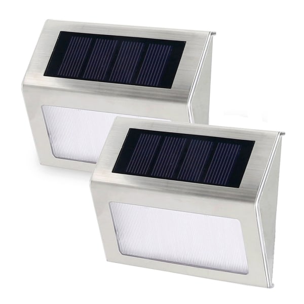 2 Pack Solar Step Lights Kirkkaat LED-aurinkoaidan valot