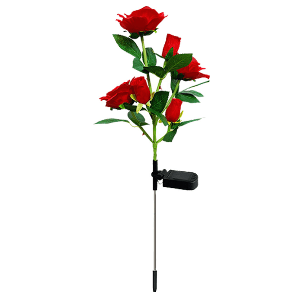 Solcellsbelysning utomhus rosblomsterdekoration för trädgårdsstig