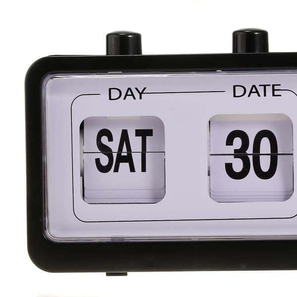Retro kalender flip-klocka sängfyrkantig klocka med 3 tryckknappar hushåll Style 1